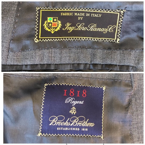 Brooks Brothers I8I8 Regent Made in Italy Wool Gray Men’s Jacket R 44/ 37 - Picture 10 of 16